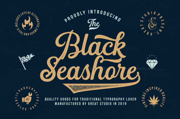 Black Seashore Font: A Vintage Script for Modern Brands