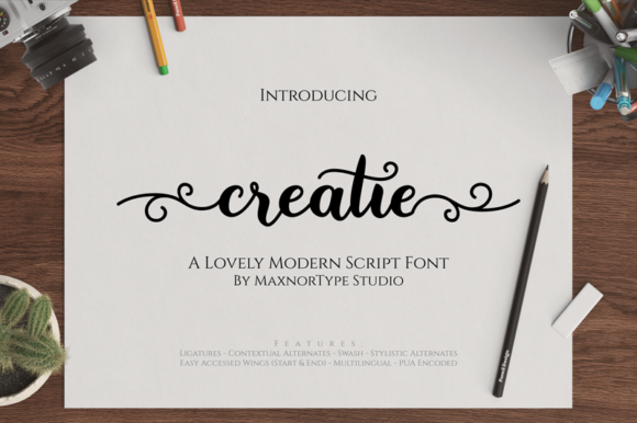 Creatie: A Modern Script Font for Digital Design